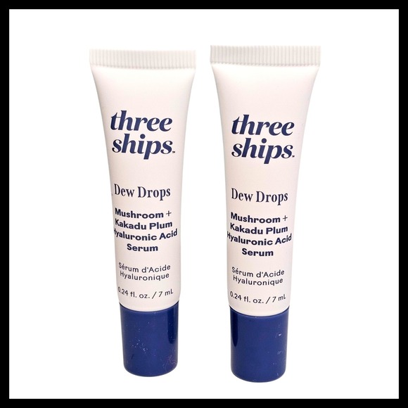 2 x Three Ships Dew Drops Hyaluronic Acid Serum .24 oz 7 ml Travel Size New - Picture 1 of 14